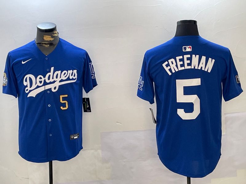 Men Los Angeles Dodgers #5 Freeman Blue Game 2024 Nike MLB Jersey style 11211